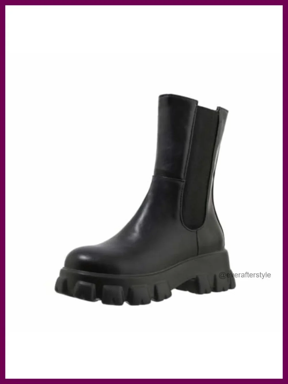 Women's Chelsea Ankle Platform Boots Chunky Heel Booties Synthetic PU